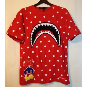 NEW Hudson Outerwear We Killed Ape Shark Teeth We Get Money RED SHIRT LARGE D133